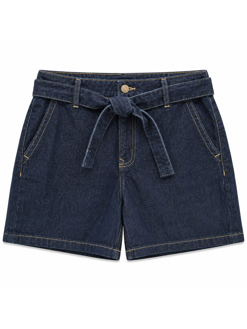 Tommy Hilfiger Dark Wash 6-Inch Belted Denim Shorts Size 8
